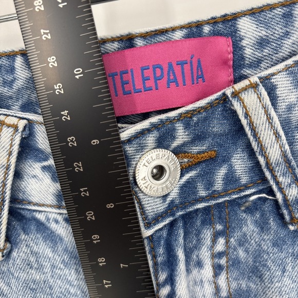 Telepatia Baggy Grunge Jeans 00/23 Bow Pocket Y2K 90s Rave Barbiecore - Picture 5 of 8